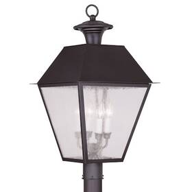 2173-07 Livex Lighting Mansfield 4 Light Bronze Outdoor Post To