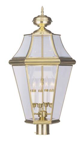 2368-02 Livex Lighting Georgetown Post Light Or Accessories Polished Brass
