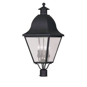 2548-04 Livex Lighting Amwell 4 Light Black Outdoor Post Top La