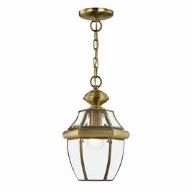 2152-01 Livex Lighting 847284009042 Monterey 1-light Outdoor Hanging Lantern Antique Brass