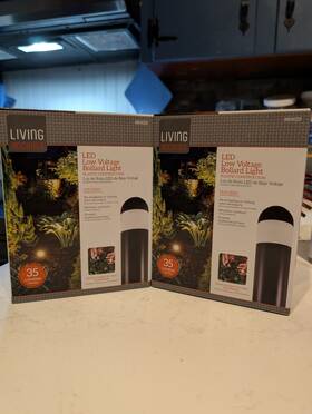 3924222 Living Accents Lot Of 2 0.5 Watt Black Low Voltage Led Bollard Light