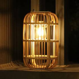 Hsl432 Livinlarge Solar Lantern Outdoor Waterproof Large Rattan Hanging Wit