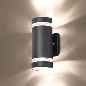 Zy-b1046b Lmp Led Semi Cylinder Up And Down Lights Outdoor Wall Light Body In 1 Pack Black