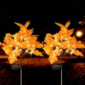 Lmtocs 313048094086 2 Packs Solar Prelit Fall Tree Lights For Outdoor Thanksgiving Decorations Mo