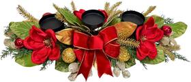 Sxc-0004 Lnymura Christmas Candle Holder Xmas Decorations 3 Holders With Green Red