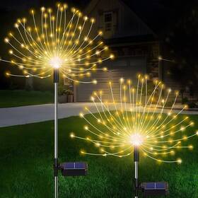 Lontl 754933294776 Solar Garden Lights Outdoor-2 Pack 120 Led Firework Stake Diy F