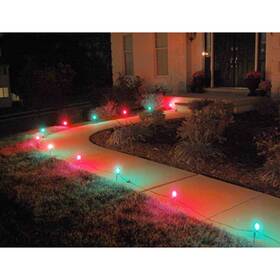 Lumabase 715844611106 Pathway Lights With 10 Red And Green Bulbs
