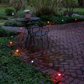 Lumabase 715844618105 Pathway Lights With 10 Multicolor Bulbs
