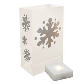 Lumabase 715844773064 Battery Operated Luminaria Kit With Timer Snowflake - Set Of 6
