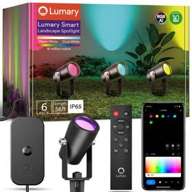 Lumary 850058150413 56ft Smart Outdoor Spot Lights Gen2 6 Pack Rgbaiww Color Changing Landscape
