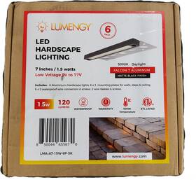 Lma-a7-15w-6p-5k Lumengy 7in Led Hardscape Step Lights 1.5w Matte Black Aluminum 6pk 5000k