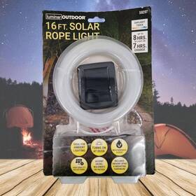 Luminar Outdoor 193175466068 16 Ft Solar Rope Light Garden Patio Walkway Railings Yard Lights