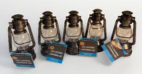 Luminessence 639277801180 5 Pk Black Led Lanterns Flickering Effect On/off Switch