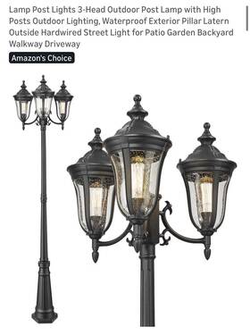 7x7pl-3w Luminzone 3-head Outdoor Lamp Post Light Seeded Glass Waterproof Hardwired Yard Pathway
