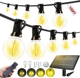Lunaswag-shop 313111645696 100ft Solar Lights Outdoor Waterproof G40 30m Shatterproof Bulbs Patio