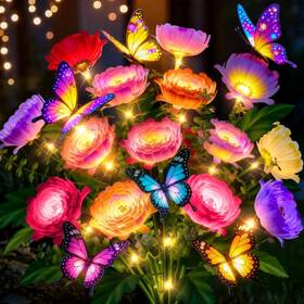 Lunaswag-shop 742985223707 Solar Flowers Lights Outdoor Waterproof 3 Pack Led Decorative F