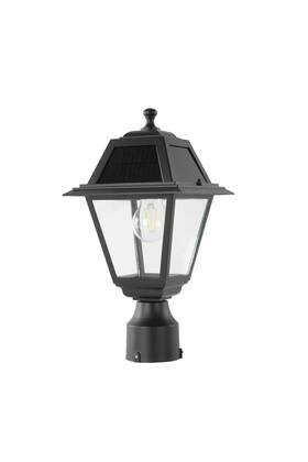 Lutec 6940408012 2pc Led Solar Post Light 200lm 2700k Cast Aluminum Model Black