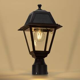 6940409012 Lutec Led Solar Post Light Cast Aluminum Lamp Lightdusk To Dawn Wa