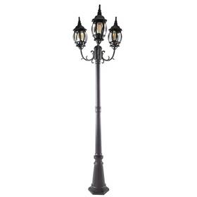 7120314012 Lutec 3-head Black Outdoor Post Light