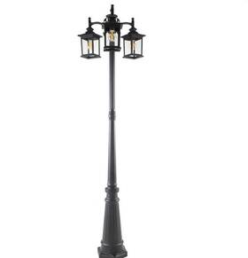 Lutec 939412070391 3-head Led Outdoor Post Lantern Black