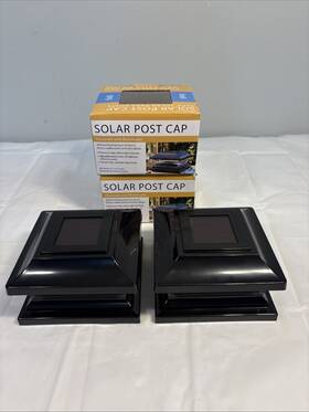 Lwo 721161013134 Solar Deck Post Cap 6 X Inch Led Black Plastic Caps Lot Of 2