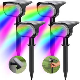 Sll1028s-rgbw Lytmi Solar Lights Outdoor Waterproof Ip65 28 Led 10 Lighting Modes Rgb Ligh