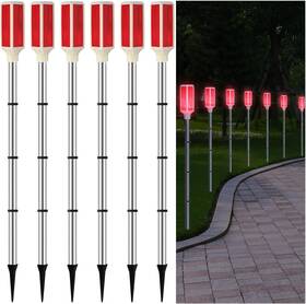 Ur-macarrie-441 Macarrie 6 Pcs Solar Powered Driveway Markers Reflector Lights Landscape Drivewa