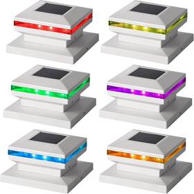Maggift 744110180503 6 Pack Solar Post Lights Outdoor Rgb Color Changing Cap 6x6
