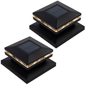 Ec23432-2 Maggift 15 Lumen Solar Post Lights Outdoor Cap Light 2 Pack - Black