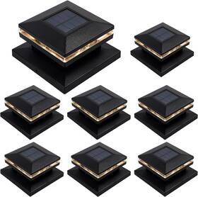 Ec23432-8 Maggift 15 Lumen Post Lights Solar Powered Caps 8 Pack - Black