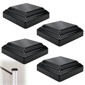 Maidiwudi 772060329734 4pcs 4 Inch X Aluminum Alloy Post Caps Wood/metal/mailbox Posts Black