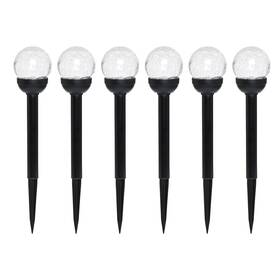 Ms5501055616009 Mainstays Powered Black Led Landscape Crackle Glass Ball Path Light 3 Lumens 6 Pack