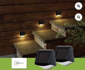 Mss23618218046 Mainstays 2 Solar 2pk Step Light 3 Lumens Up To 8 Hours Of New In Pk