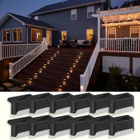 Warm-4-4pac Maixi Solar Deck Lights 12-pack Led Garden Decorative Step Waterproof