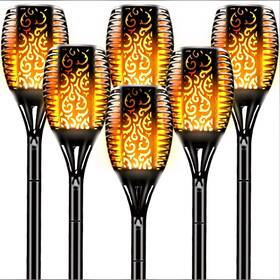 Maksone 782932967889 6 Pack Torches Solar Outdoor Lights Led Larger Size Flickering Flames Light W