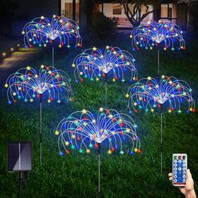 Maleyt 791324044275 6 Pack Solar Garden Lights Firework Decorative 8 Lighting Modes Wit