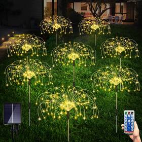 Gz00308rhus Maleyt Solar Garden Lights 8 Pack Powered Outdoor Decorative Lamps 120 Led S