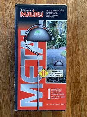 Malibu 078275061644 Rare New Metal Intermatic 11w Adjustable Moon Beam Walklight Lt4 Black