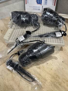 Malibu 078275066380 Lot Of 3 Metal Floodlight 50w Black Low Voltage Landscape Halogen Lt1