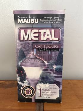 Cs110b Malibu 078275075887 New Canterbury Metal Glass Pathlight Brick Garden Light Walklight