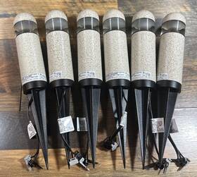 Cl635rs Malibu 078275092501 Lot Of 6 Metal Lighting Bollard Style Light Sand Finish 8 Inch Tall
