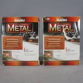 Cl905k Malibu 078275092549 Intermatic Antique Copper Metal Half Brick Deck Lights 4-pack