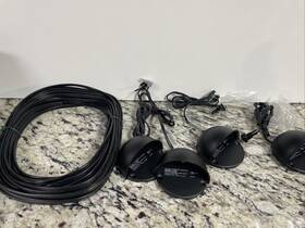 Malibu 078275103054 Round Surface Light Lt8 Lot Of 4 Mount Deck/step 7w Black With Bulbs