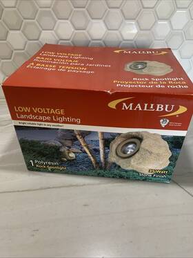 Malibu 885305002771 Rock Spotlight Polyresin 35w Stone Finish New