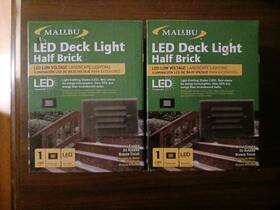 8406-2403-01 Malibu 885305003303 2 Led Low Voltage Deck Light Half Brick Metal Fixture New