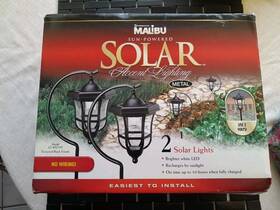 Lz14001h2 Malibu 2 Black Finish Sun Powered Solar Accent Light Metal Wireless White Led