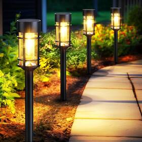 Mancra 705353872310 Solar Pathway Lights 8 Pack Led Outdoor Waterproof Glass Metal Ga