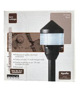 191266 Manor House Garden Lighting Apollo Black Low Voltage 10 Watt