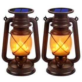 Marlrin 032167637786 Solar Lantern Outdoor Hanging Lights Dancing Flame Vintage Led Waterpro