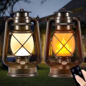 Hl01 Marlrin Battery-powered Led Lanterns Decorative Outdoor And Indoor2 Pack Bronze Vintage